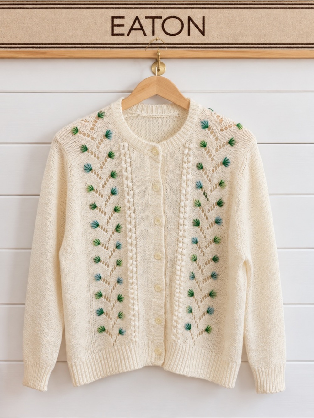 EATON Vintage Cardigan – Ivory – Size 40